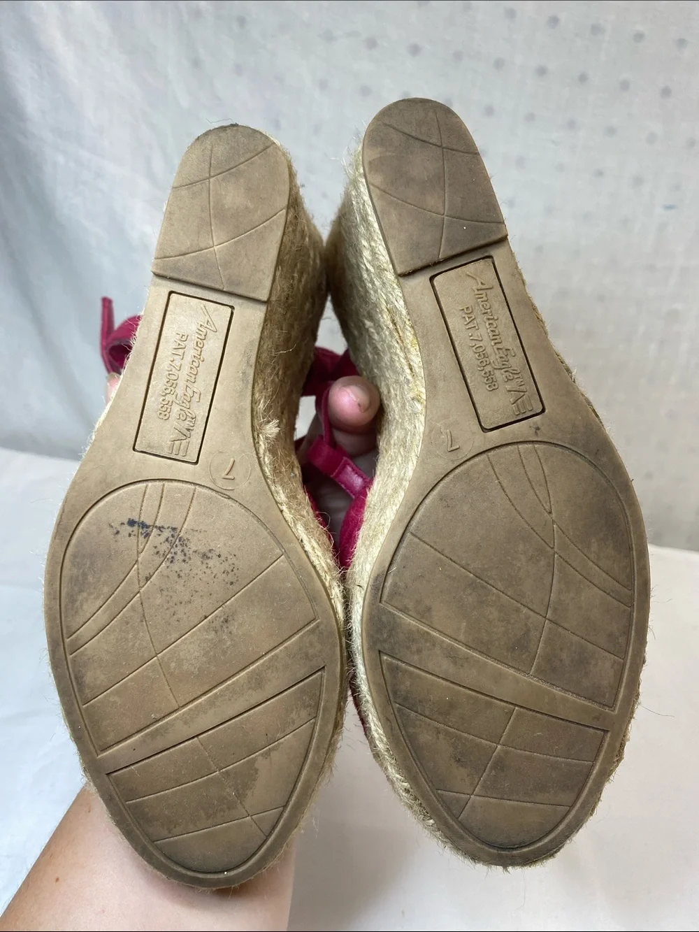 American Eagle Outfitters Fuchsia Suede Espadrille Wedges